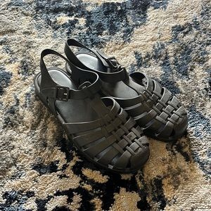 Melissa Matte Black Jelly Sandals